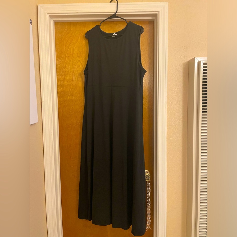 Classic long black dress.